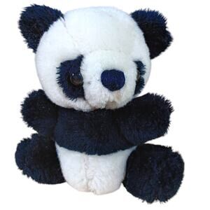 Vintage R. Dakin Panda Bear 1978 Aprox 7" tall x 7" wide Black and White